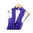 BCBGMAXAZRIA Silk  halter top Purple XS Satin Stretch Ruffle Detail Y2k 2000s Photo 4