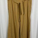 J.Jill  Dark Yellow Stripe Emelie Linen Stretch Wide Leg Cropped Pants Sz.L Photo 2