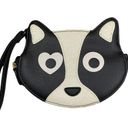 Betsey Johnson  Black and White Dog Puppy Wristlet Pouch Coin Purse Novelty Bag Photo 0