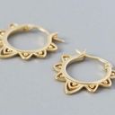 18K Gold Plated Hollow Flower Hoop Earrings for Women Photo 0