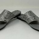 Donald Pliner  Kent Snake Python Leather Embossed Flat Slip On Sandals Shoes Gray Photo 2