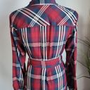 J.Jill , Ruby Red Plaid Belted Long Sleeve Midi Shirt Dress w Pockets Medium Photo 8