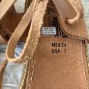 Women’s Leather lace up flat Sandals in light brown size 7 Photo 1