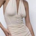 ZARA  Draped Tulle Mini Dress Size Small Halter Two Way Corset Stretch Cocktail Photo 0