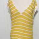 ZARA  Oversized Striped Knit V-Neck Sweater Vest Sleeveless Yellow White Small Photo 1