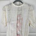 Mango  MNG Cream Lace Semi-sheer Ruffles Top Blouse  Size S Photo 9