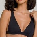 Good American NWT  Sexy Boost Triangle Bikini Top Black Tie Back Size 2 / Medium Photo 0