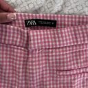 ZARA pink Gingham Trousers Photo 1