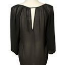 Ro & De NWT  Black Sheer Blouse with Cutouts  Long Sleeve Size Small Photo 1