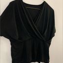 Chicwish NWT  V-neck Short Sleeve Soft Flowy Blouse Top Size Black XL Photo 1