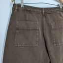 Poetry  Brown Cotton Cropped Trousers Wide Leg Curved Tapered Size 12 US Preowned Photo 3