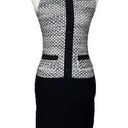 St. John Women’s Dress Shift Pencil Tweed Button Front Black White Size 2 Photo 0