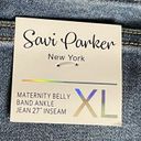 Parker Savi  Maternity Belly Band Ankle Jeans Stretch Denim Blue Womens Size XL Photo 2