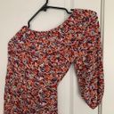 American Eagle Women’s XS  Multi Floral One Shoulder Slit Tie Waist Midi Dress Photo 2