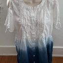 Ariat White Blue Western Cowboy Festival Cold Shoulder Mini Dress, size M Photo 0