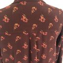 Something Navy NWOT  Brown Floral Button Up Blouse Photo 6