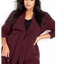 City Chic NWT  Audrie Collarless Textured Jacket in Oxblood‎ Size 20 Photo 0