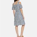 Isaac Mizrahi  TRUE DENIM Stripe & Dot Cold Shoulder Dress DARK INDIGO Size 16 Photo 2