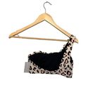 Chelsea28 NWT  Leopard Print One Shoulder Bikini Top XS Photo 1