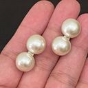 Vintage Japan Ivory White Double Faux Pearl Screw Back Non Photo 4