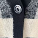 Cyrus Black And White Plaid Fuzzy Button Cardigan Photo 1