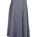 Talbots  Skirt Womens 8 Blue White Geometric A Line Pleated Midi Career Preppy Photo 1