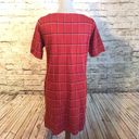 J.Jill  Red Plaid Sheath Dress Button Trim Pockets Photo 3