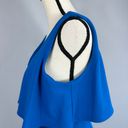 Badgley Mischka Fallon Popover  Gown Crepe Cobalt Blue Photo 8