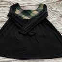 Forever 21 Vintage Y2K  Black Tunic with Green Plaid Detailing, size S Made in USA Photo 12