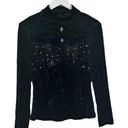 Vintage Y2K Goth Grunge Velvet Shirt SZ S Photo 0