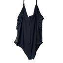 No Boundaries  One Piece Swimsuit Black Criss Cross‎ Side Lace Plus Size 3XL Photo 1