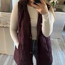 J.Jill  Women's Large Purple hooded  down Puffer Vest Zip Front Side Pockets Photo 2