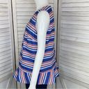 Tommy Hilfiger  Striped Peplum Hem Sleeveless Blouse Medium Tank Top Blue Red Photo 1