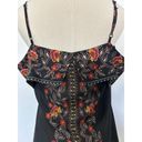 Socialite  paisley off shoulder top spaghetti strap floral black red blouse sz S Photo 7