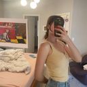 Brandy Melville Yellow Stripped Tank Top Photo 3