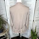 Coldwater Creek  Women's Cotton Sweater Cardigan Taupe Tan Floral Appliqué Large Photo 4