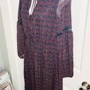 Romeo + Juliet Couture  Peasant Sleeve Abstract Dot Print Maxi Dress Navy S Photo 4