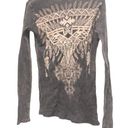 Vocal Y2K  Affliction Style Long Sleeve Thermal Top Size Medium Photo 1