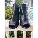 Stuart Weitzman  Peep Toe Black Leather Heeled Booties Size 7.5 Photo 2