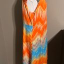 Allison Brittney Orange/Blue Boho Sleeveless Stretchy Dress Sz XL Photo 3