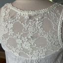 Edge Romantic Lace Sheer Top Tank Off White Cream Shirt Womens Small Photo 12