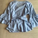 BeachLunchLounge  collecties Arianna Light Blue Tie Front Women's Blouse Small Photo 5