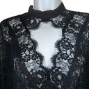 Free People  Black Lace Tell Tale Tunic Mini Dress Size Small Photo 3