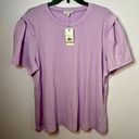 Skinny Girl  Soft Stretchy Purple Puff Sleeve Tee Size 2X New! Photo 0