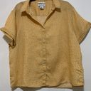 Rachel Zoe  100% Linen Polka Dot button up short sleeve top woman size LARGE Photo 5