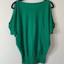 Trina Turk  Cold Shoulder Short Sleeve Sweater in Green Size Small Photo 5