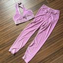 Fabletics Purple Velour Sports Bra And Legging Set Photo 3