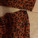 Sage RUST AND BLACK CHEETAH PRINT LEGGINGS 2 piece work out  SET XS Photo 6