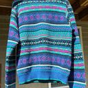 Blue Patterned Knit Sweater Size M Photo 0