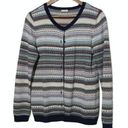 Talbots  Cardigan Button Up Long Sleeve Multiple Color Striped Sweater Medium Photo 0